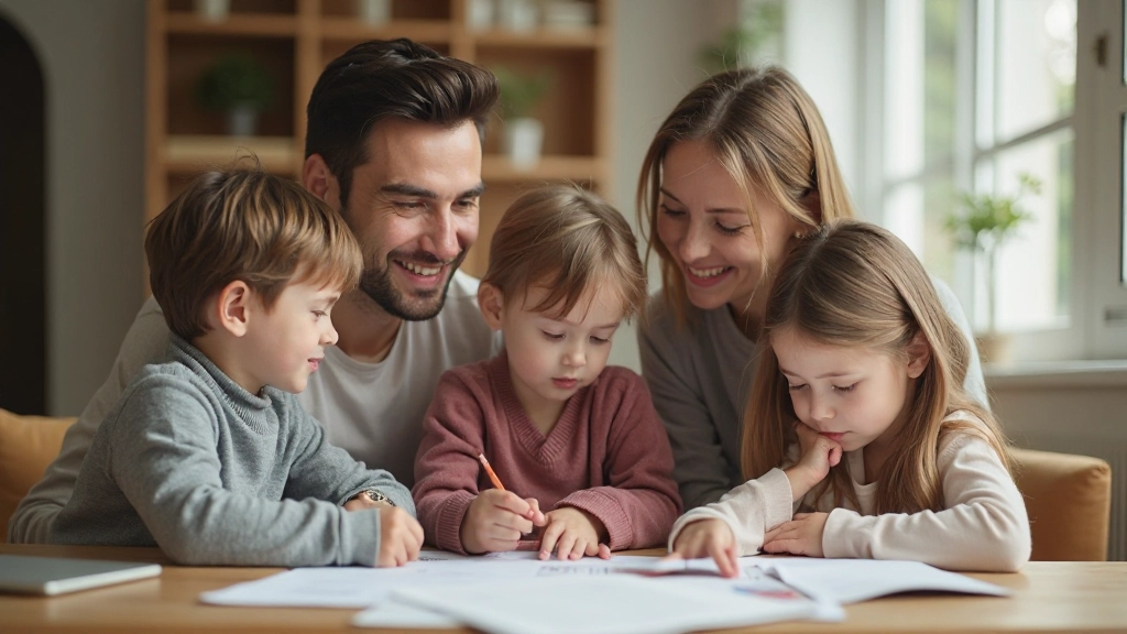 Семья обсуждает семейный бюджет