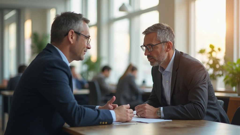 Консультант помогает клиенту выбрать страховой полис